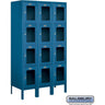12-inch Wide Four Tier See-Through Metal Locker - 3 Wide - 5 Feet High - 15-inch Deep by Salsbury – Blue – Assembled by Salsbury
