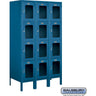 12-inch Wide Four Tier See-Through Metal Locker - 3 Wide - 5 Feet High - 18-inch Deep by Salsbury – Blue – Assembled by Salsbury