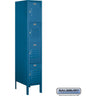 12-inch Wide Four Tier Standard Metal Locker - 1 Wide - 5 Feet High - 18-inch Deep by Salsbury – Blue – Assembled by Salsbury