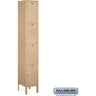 12-inch Wide Four Tier Standard Metal Locker - 1 Wide - 6 Feet High - 12-inch Deep by Salsbury – Tan – Assembled by Salsbury