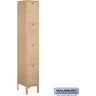 12-inch Wide Four Tier Standard Metal Locker - 1 Wide - 6 Feet High - 15-inch Deep by Salsbury – Tan – Assembled by Salsbury
