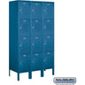 12-inch Wide Four Tier Standard Metal Locker - 3 Wide - 5 Feet High - 15-inch Deep by Salsbury – Blue – Assembled by Salsbury
