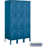 12-inch Wide Four Tier Standard Metal Locker - 3 Wide - 5 Feet High - 18-inch Deep by Salsbury – Blue – Assembled by Salsbury