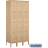 12-inch Wide Four Tier Standard Metal Locker - 3 Wide - 6 Feet High - 15-inch Deep by Salsbury – Tan – Assembled by Salsbury