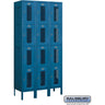 12-inch Wide Four Tier Vented Metal Locker - 3 Wide - 6 Feet High - 15-inch Deep by Salsbury – Blue – Assembled by Salsbury