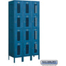 12-inch Wide Four Tier Vented Metal Locker - 3 Wide - 6 Feet High - 18-inch Deep by Salsbury – Blue – Assembled by Salsbury