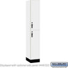 12-inch Wide Premier Wood Locker - Double Tier-1 Wide - 6 Feet High - 18-inch Deep by Salsbury – Arctic White – Black Hasps by Salsbury