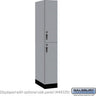 12-inch Wide Premier Wood Locker - Double Tier-1 Wide - 6 Feet High - 21-inch Deep by Salsbury – Winter Fog – Black Hasps by Salsbury