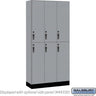 12-inch Wide Premier Wood Locker - Double Tier-3 Wide - 6 Feet High - 15-inch Deep by Salsbury – Winter Fog – Black Hasps by Salsbury