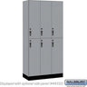 12-inch Wide Premier Wood Locker - Double Tier-3 Wide - 6 Feet High - 18-inch Deep by Salsbury – Winter Fog – Black Hasps by Salsbury