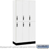 12-inch Wide Premier Wood Locker - Double Tier-3 Wide - 6 Feet High - 18-inch Deep by Salsbury – Arctic White – Black Hasps by Salsbury