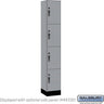 12-inch Wide Premier Wood Locker - Four Tier-1 Wide - 6 Feet High - 15-inch Deep by Salsbury – Winter Fog – Black Hasps by Salsbury