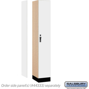 12-inch Wide Premier Wood Locker - Single Tier - 1 Wide - 6 Feet High - 18-inch Deep by Salsbury – Arctic White – Black Hasps by Salsbury (view 2)