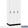 12-inch Wide Premier Wood Locker - Single Tier - 3 Wide - 6 Feet High - 21-inch Deep by Salsbury – Arctic White – Black Resettable Combination Locks by Salsbury