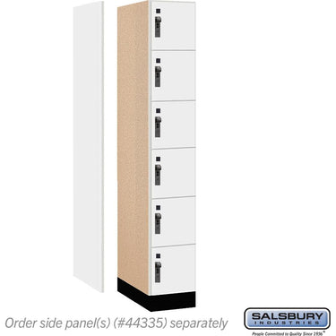 12-inch Wide Premier Wood Locker - Six Tier Box Style-1 Wide - 6 Feet High - 21-inch Deep by Salsbury – Arctic White – Black Hasps by Salsbury (view 2)