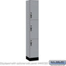 12-inch Wide Premier Wood Locker - Triple Tier-1 Wide - 6 Feet High - 15-inch Deep by Salsbury – Winter Fog – Black Hasps by Salsbury