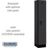 12-inch Wide Single Tier Designer Wood Locker - 1 Wide - 5 Feet High - 15-inch Deep by Salsbury – Black – Hasps by Salsbury