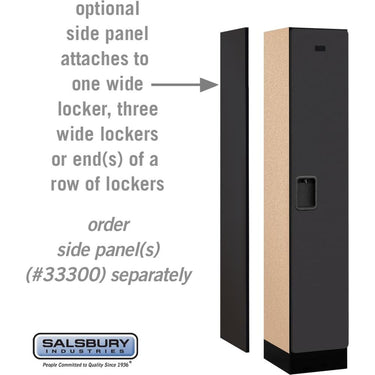 12-inch Wide Single Tier Designer Wood Locker - 1 Wide - 5 Feet High - 15-inch Deep by Salsbury – Black – Hasps by Salsbury (view 2)