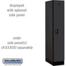 12-inch Wide Single Tier Designer Wood Locker - 1 Wide - 5 Feet High - 21-inch Deep by Salsbury – Black – Black Resettable Combination Locks by Salsbury
