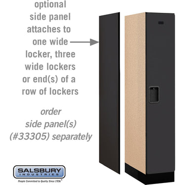 12-inch Wide Single Tier Designer Wood Locker - 1 Wide - 5 Feet High - 21-inch Deep by Salsbury – Black – Hasps by Salsbury (view 2)