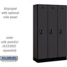 12-inch Wide Single Tier Designer Wood Locker - 3 Wide - 5 Feet High - 15-inch Deep by Salsbury – Black – Black Resettable Combination Locks by Salsbury