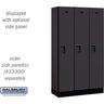 12-inch Wide Single Tier Designer Wood Locker - 3 Wide - 5 Feet High - 15-inch Deep by Salsbury – Black – Hasps by Salsbury