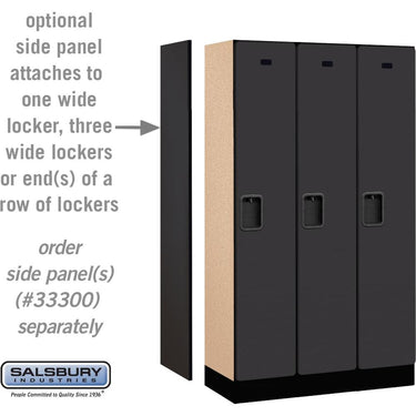12-inch Wide Single Tier Designer Wood Locker - 3 Wide - 5 Feet High - 15-inch Deep by Salsbury – Black – Hasps by Salsbury (view 2)