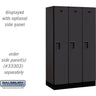 12-inch Wide Single Tier Designer Wood Locker - 3 Wide - 5 Feet High - 18-inch Deep by Salsbury – Black – Hasps by Salsbury