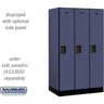 12-inch Wide Single Tier Designer Wood Locker - 3 Wide - 5 Feet High - 21-inch Deep by Salsbury – Blue – Hasps by Salsbury
