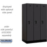 12-inch Wide Single Tier Designer Wood Locker - 3 Wide - 5 Feet High - 21-inch Deep by Salsbury – Black – Hasps by Salsbury