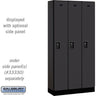 12-inch Wide Single Tier Designer Wood Locker - 3 Wide - 6 Feet High - 15-inch Deep by Salsbury – Black – Black Resettable Combination Locks by Salsbury