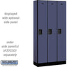 12-inch Wide Single Tier Designer Wood Locker - 3 Wide - 6 Feet High - 15-inch Deep by Salsbury – Blue – Hasps by Salsbury