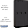 12-inch Wide Single Tier Designer Wood Locker - 3 Wide - 6 Feet High - 18-inch Deep by Salsbury – Black – Hasps by Salsbury