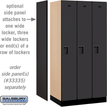 12-inch Wide Single Tier Designer Wood Locker - 3 Wide - 6 Feet High - 21-inch Deep by Salsbury – Black – Hasps by Salsbury (view 2)