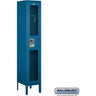 12-inch Wide Single Tier See-Through Metal Locker - 1 Wide - 5 Feet High - 12-inch Deep by Salsbury – Blue – Assembled by Salsbury