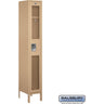 12-inch Wide Single Tier See-Through Metal Locker - 1 Wide - 6 Feet High - 15-inch Deep by Salsbury – Tan – Assembled by Salsbury