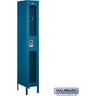 12-inch Wide Single Tier See-Through Metal Locker - 1 Wide - 6 Feet High - 15-inch Deep by Salsbury – Blue – Assembled by Salsbury