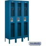 12-inch Wide Single Tier See-Through Metal Locker - 3 Wide - 5 Feet High - 12-inch Deep by Salsbury – Blue – Assembled by Salsbury