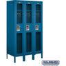12-inch Wide Single Tier See-Through Metal Locker - 3 Wide - 5 Feet High - 18-inch Deep by Salsbury – Blue – Assembled by Salsbury