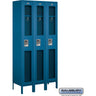 12-inch Wide Single Tier See-Through Metal Locker - 3 Wide - 6 Feet High - 15-inch Deep by Salsbury – Blue – Assembled by Salsbury