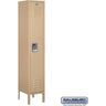 12-inch Wide Single Tier Standard Metal Locker - 1 Wide - 5 Feet High - 12-inch Deep by Salsbury – Tan – Assembled by Salsbury