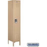 12-inch Wide Single Tier Standard Metal Locker - 1 Wide - 5 Feet High - 15-inch Deep by Salsbury – Tan – Assembled by Salsbury