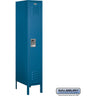 12-inch Wide Single Tier Standard Metal Locker - 1 Wide - 5 Feet High - 18-inch Deep by Salsbury – Blue – Assembled by Salsbury