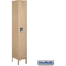 12-inch Wide Single Tier Standard Metal Locker - 1 Wide - 6 Feet High - 15-inch Deep by Salsbury – Tan – Assembled by Salsbury