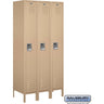 12-inch Wide Single Tier Standard Metal Locker - 3 Wide - 6 Feet High - 18-inch Deep by Salsbury – Tan – Assembled by Salsbury