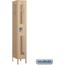 12-inch Wide Single Tier Vented Metal Locker - 1 Wide - 6 Feet High - 15-inch Deep by Salsbury – Tan – Assembled by Salsbury