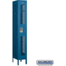 12-inch Wide Single Tier Vented Metal Locker - 1 Wide - 6 Feet High - 15-inch Deep by Salsbury – Blue – Assembled by Salsbury