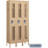 12-inch Wide Single Tier Vented Metal Locker - 3 Wide - 6 Feet High - 12-inch Deep by Salsbury – Tan – Assembled by Salsbury