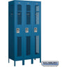 12-inch Wide Single Tier Vented Metal Locker - 3 Wide - 6 Feet High - 18-inch Deep by Salsbury – Blue – Assembled by Salsbury