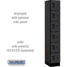 12-inch Wide Six Tier Box Style Designer Wood Locker - 1 Wide - 6 Feet High - 18-inch Deep by Salsbury – Black – Hasps by Salsbury